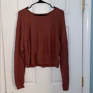 Mauve cable knit plus size sweater